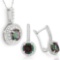 2 2/5 CARAT MYSTIC GEMSTONES & GENUINE DIAMONDS 925 STERLING SILVER