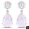 6.80 Carat Genuine Rose Quartz .925 Sterling Silver Earrings