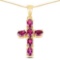 14K Yellow Gold Plated 3.12 Carat Genuine Rhodolite .925 Sterling Silver Pendant