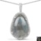 8.65 Carat Genuine Labradorite And White Topaz .925 Sterling Silver Pendant