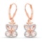 18K Rose Gold Plated 1.88 Carat Genuine Morganite .925 Sterling Silver Earrings