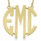 Bold-Face Custom Initial Monogram Pendant Necklace in 14k Yellow Gold