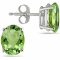 1.00 CT PERIDOT 0.925 STERLING SILVER W/ PLATINUM EARRINGS