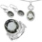 27.00 Carat Genuine Amethyst .925 Sterling Silver Ring, Pendant and Earrings Set