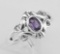 Antique Style Genuine Amethyst Gemstone Ring - Sterling Silver