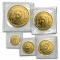 1986 China 5-Coin Gold Panda Set BU (Sealed)