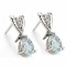 2/3 CARAT AQUAMARINE & DIAMOND 925 STERLING SILVER EARRINGS