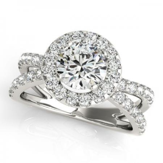 CERTIFIED PLATINUM 1.38 CT G-H/VS-SI1 DIAMOND HALO ENGAGEMENT RING