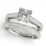 CERTIFIED PLATINUM 1.08 CT G-H/VS-SI1 DIAMOND BRIDAL SET