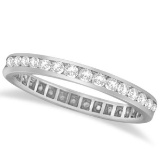 Channel Set Diamond Eternity Ring Anniversary Band Palladium (1.00 ct)