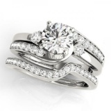 CERTIFIED PLATINUM 1.36 CT G-H/VS-SI1 DIAMOND BRIDAL SET