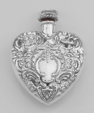 Classic Small Heart Perfume Bottle or Memorial Ash Pendant - Sterling Silver