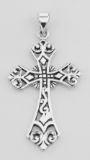 Filigree Openwork Cross Pendant - Sterling Silver