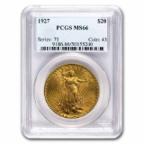 1927 $20 Saint-Gaudens Gold Double Eagle MS-66 PCGS