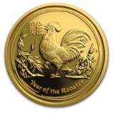 2017 Australia 1/4 oz Gold Lunar Rooster Proof (w/box & COA)