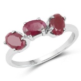 1.65 Carat Genuine Ruby .925 Sterling Silver Ring