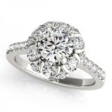 CERTIFIED PLATINUM 1.51 CT G-H/VS-SI1 DIAMOND HALO ENGAGEMENT RING