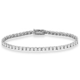 Eternity Diamond Tennis Bracelet 14k White Gold (4.13ct)