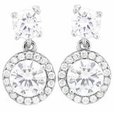 4 CARAT (40 PCS) FLAWLESS CREATED DIAMOND 925 STERLING SILVER EARRINGS