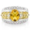 CREATED CITRINE 925 STERLING SILVER RING