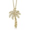 Palm Tree Shaped Diamond Pendant Necklace 14k Yellow Gold (0.25ct)