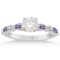Diamond & Amethyst Engagement Ring 14k White Gold 1.04ct