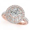 CERTIFIED 18K ROSE GOLD 1.34 CT G-H/VS-SI1 DIAMOND HALO ENGAGEMENT RING