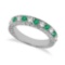 Antique Diamond and Emerald Wedding Ring 14kt White Gold (1.03ct)