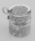 Antique Style Repousse Sewing Thimble Case - Sterling Silver