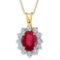 Ruby and Diamond Accented Pendant Necklace 14k Yellow Gold (1.80ctw)