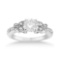 Butterfly Diamond Engagement Ring Setting 14k White Gold (0.60ct)