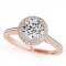 CERTIFIED 18K ROSE GOLD 1.39 CT G-H/VS-SI1 DIAMOND HALO ENGAGEMENT RING