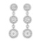 0.80 Carat Genuine White Diamond .925 Sterling Silver Earrings