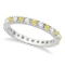 Fancy Yellow Canary and White Diamond Eternity Ring Band 14K Gold 1/2ct