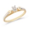 Certified 10K Yellow Gold Diamond Cluster Ring 0.07 CTW