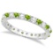 Diamond and Peridot Eternity Ring Stackable Band 14K White Gold (0.64ct)