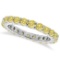 Fancy Yellow Canary Diamond Eternity Ring Band 14k White Gold (1.07 ctw)
