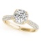CERTIFIED 18K YELLOW GOLD 1.15 CT G-H/VS-SI1 DIAMOND HALO ENGAGEMENT RING