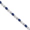 Blue Sapphire and Diamond XOXO Link Bracelet in 14k White Gold (6.65ct)