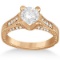Antique Style Diamond Engagement Ring 14k Rose Gold (0.90ct)