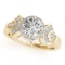 CERTIFIED 18K YELLOW GOLD .94 CT G-H/VS-SI1 DIAMOND HALO ENGAGEMENT RING