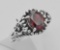 Synthetic Garnet Ring - Sterling Silver