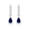 Pear Sapphire and Diamond Graduated Drop Earrings 14k White Gold (0.80ctw)