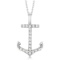 Anchor Diamond Pendant Necklace 14K White Gold (0.10ct)