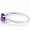 1.35 CARAT TW AMETHYST & CREATED WHITE SAPPHIRE PLATINUM OVER 0.925 STERLING SILVER RING