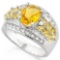 CREATED CITRINE 925 STERLING SILVER RING