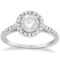 Halo Diamond Cathedral Engagement Ring 14k White Gold (1.44ct)