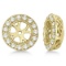 Vintage Round Cut Diamond Earring Jackets 14k Yellow Gold (0.27ct)