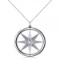 Diamond Nautical Compass Pendant Necklace 14k White Gold (0.66ct)