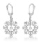 Snowflake Shaped Dangle Drop Diamond Earrings 14K White Gold (0.30ct)